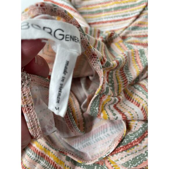 BCBGeneration Abstract Striped Twist Front Romper Multi Rainbow Boho Women M - Picture 12 of 12